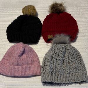 Cozy Women's Beanie Set - Black, Red, Pink, Gray